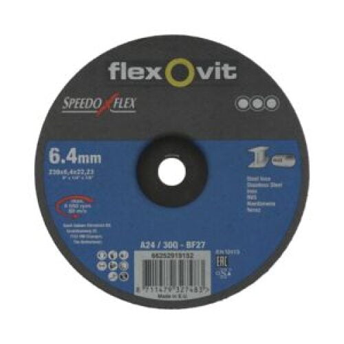 Navrondell Speedoflex på stål och rostfritt 230x6,4x22,23mm